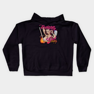 Rockabilly Music Pin Up Model Muscle Car Artwork Hot Rod Rockabilly Pin Up Tattoo Model Girl Kids Hoodie